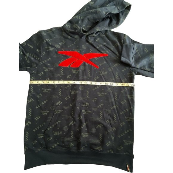 Kid’s Hoodie Size XL (18/20) Boys Reebok Sweatshirt Logo Print Pullover Navy - Picture 5 of 12